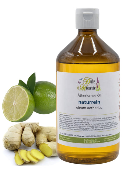 Ätherische Ölmischung Ingwer-Limette 500 ml mit frischem Ingwer und Limette