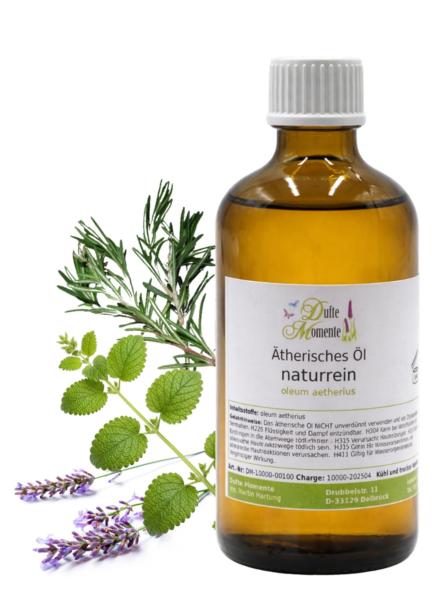 100-ml-Flasche der ätherischen Ölmischung Mediterra mit Rosmarin, Melisse und Lavendel