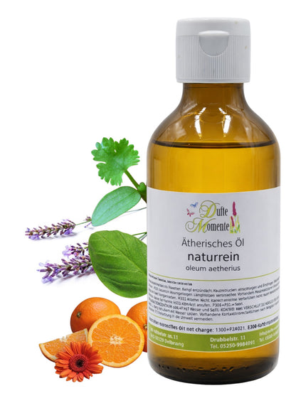 250-ml-Flasche der ätherischen Ölmischung Oriental Spice mit Orangen, Lavendel, Basilikum und Koriander
