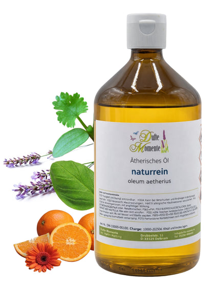 500-ml-Flasche der ätherischen Ölmischung Oriental Spice mit Orangen, Lavendel, Basilikum und Koriander