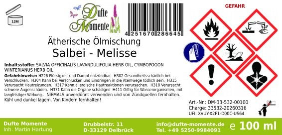 Salbei-Melisse - ätherische Ölmischung, naturrein