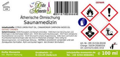Saunamedizin (Kampfer, Zitrone) - ätherische Ölmischung, naturrein