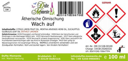 Wach auf (Eukalyptus, Minze, Zitrone) - ätherische Ölmischung, naturrein