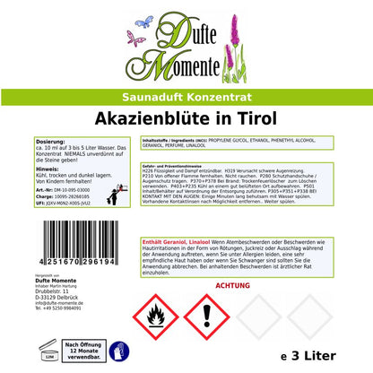 Etikett Saunaduft Akazienblüte 3 Liter