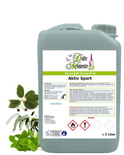 Saunaduft Aktiv Sport in 3 Liter Kanister mit Duftbestandteilen