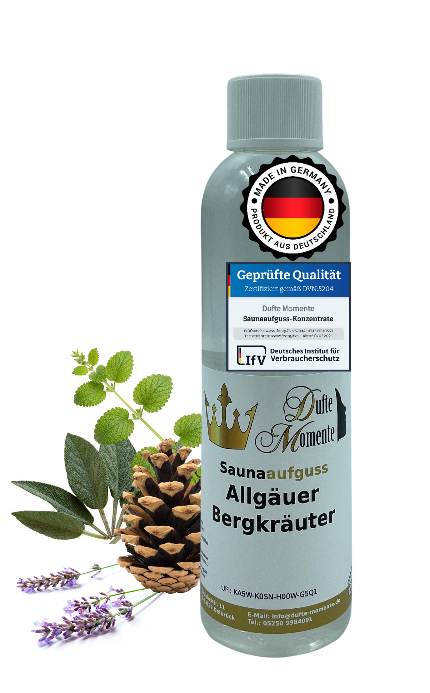 Allgäuer Bergkräuter Saunaaufguss-Konzentrat | 250 ml – 3 L | Würzig & Kräuterig