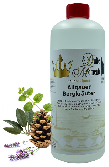 Allgäuer Bergkräuter Saunaaufguss-Konzentrat | 250 ml – 3 L | Würzig & Kräuterig
