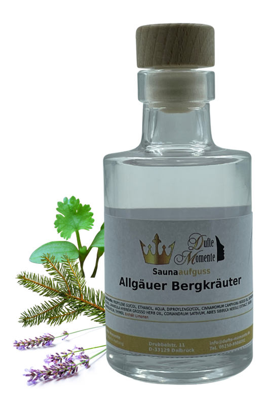 Saunaduft Konzentrat Glasflasche 100ml Allgäuer Bergkräuter
