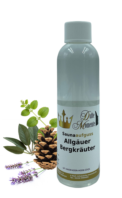 Allgäuer Bergkräuter Saunaaufguss-Konzentrat | 250 ml – 3 L | Würzig & Kräuterig