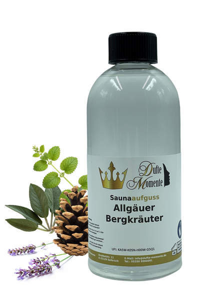 Allgäuer Bergkräuter Saunaaufguss-Konzentrat | 250 ml – 3 L | Würzig & Kräuterig