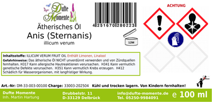 Ätherisches Öl Etikett 100 ml Anis (Sternanis)