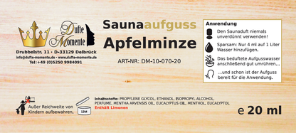 Etikett 20ml Apfelminze