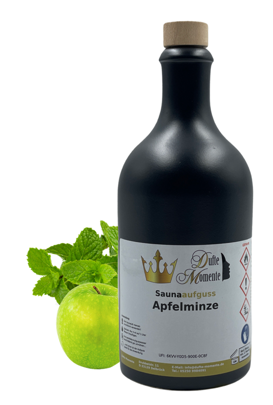 Saunaduft Konzentrat Flasche aus Steinzeug  500 ml Apfelminze