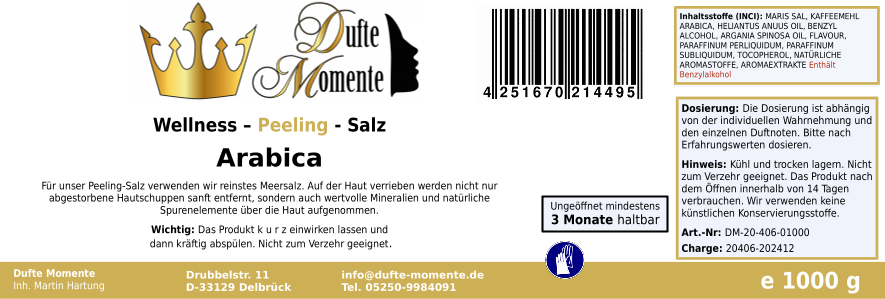 Dose Wellness-Salz 1 kg Arabica