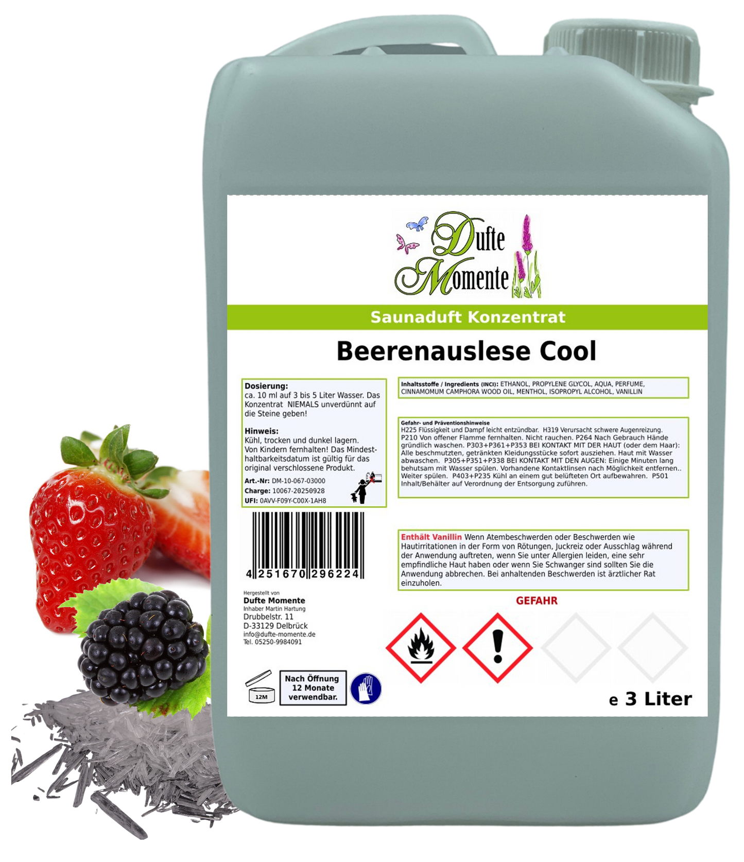 Beerenauslese Cool Saunaaufguss-Konzentrat | 250 ml – 3 L | Beerenmischung & Menthol