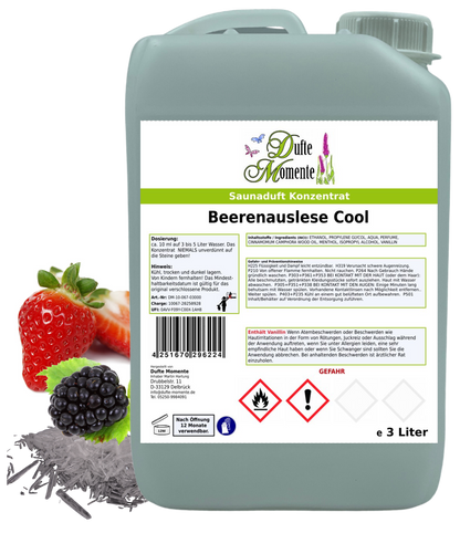 Beerenauslese Cool Saunaaufguss-Konzentrat | 250 ml – 3 L | Beerenmischung & Menthol