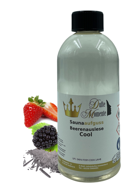 Beerenauslese Cool Saunaaufguss-Konzentrat | 250 ml – 3 L | Beerenmischung & Menthol