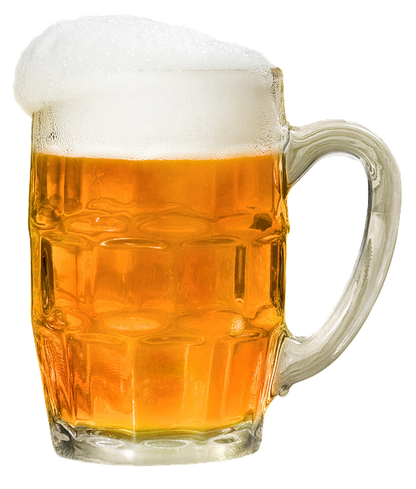 Ein großes Glas frische Bier mit Schaumkrone