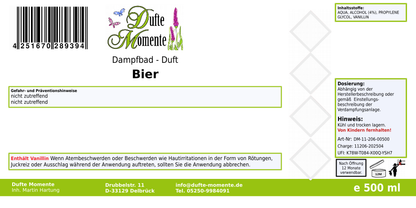 Dampfbadduft Konzentrat Etikett 500 ml Bier