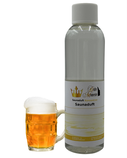 Saunaduft Bier in 250ml Flasche mit vollem Bierglas