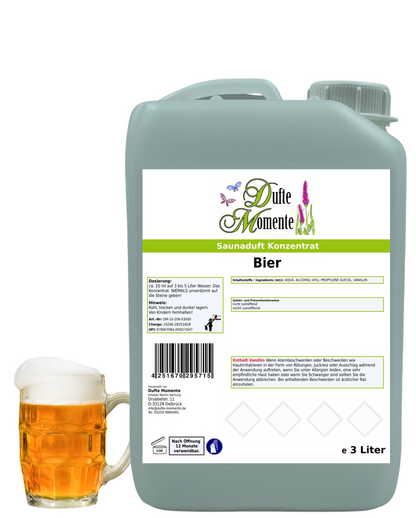 Saunaduft Bier in 3 Liter Kanister mit vollem Bierglas
