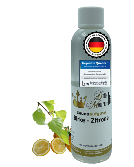Saunaduft Konzentrat 250 ml Flasche Birke - Zitrone
