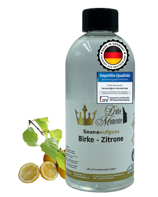 Saunaduft Konzentrat 500 ml Flasche Birke - Zitrone