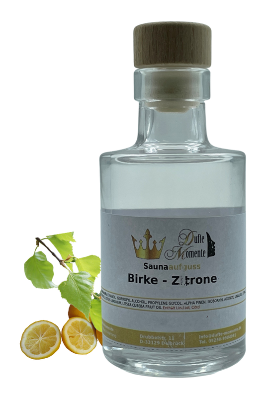 Saunaduft Konzentrat Glasflasche 100ml Birke - Zitrone