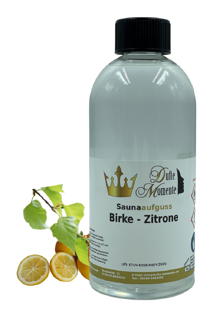 Saunaaufguss Birke-Zitrone in 500ml Flasche