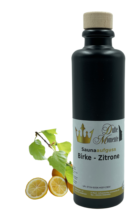Saunaduft Konzentrat Flasche aus Steinzeug  200 ml Birke - Zitrone