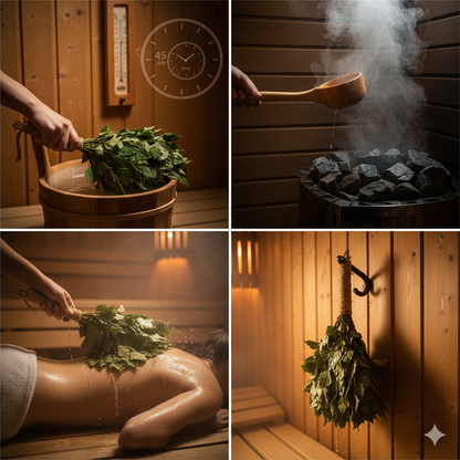 Dufte Momente Birkenreisig Premium | Robuster Saunawedel mit intensivem Duft | Das authentische Sauna-Erlebnis