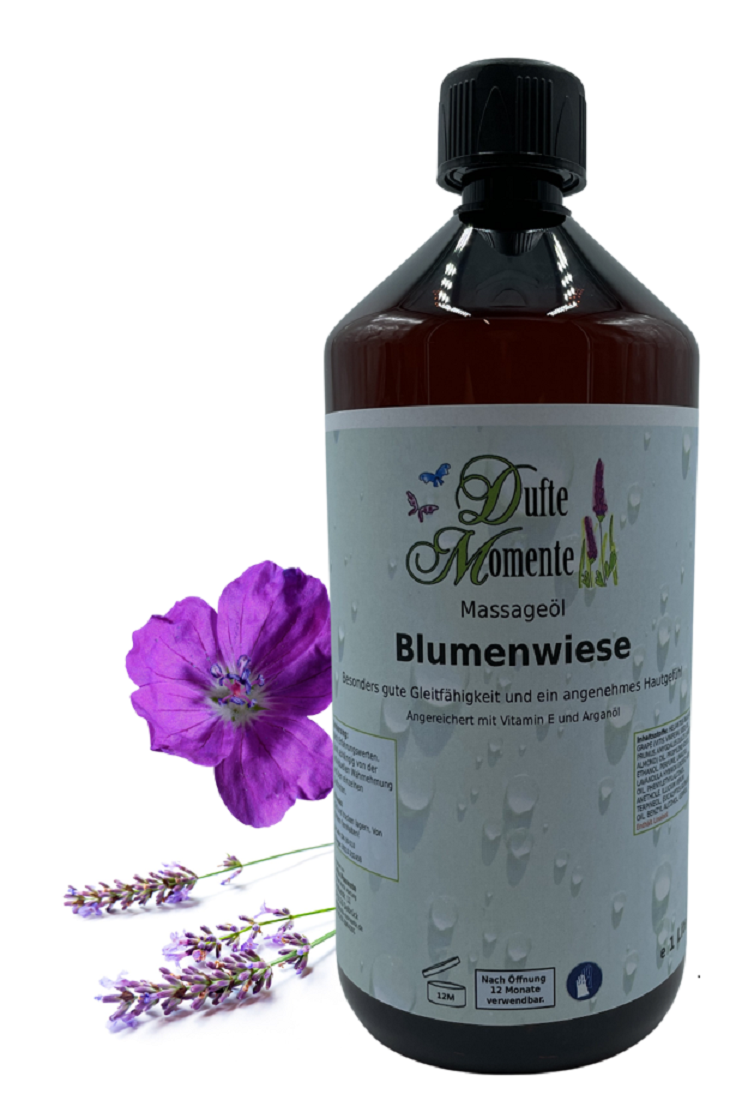 Massageöl-Flasche 1 Liter Blumenwiese