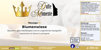 Massageöl-Etikett 250 ml Blumenwiese
