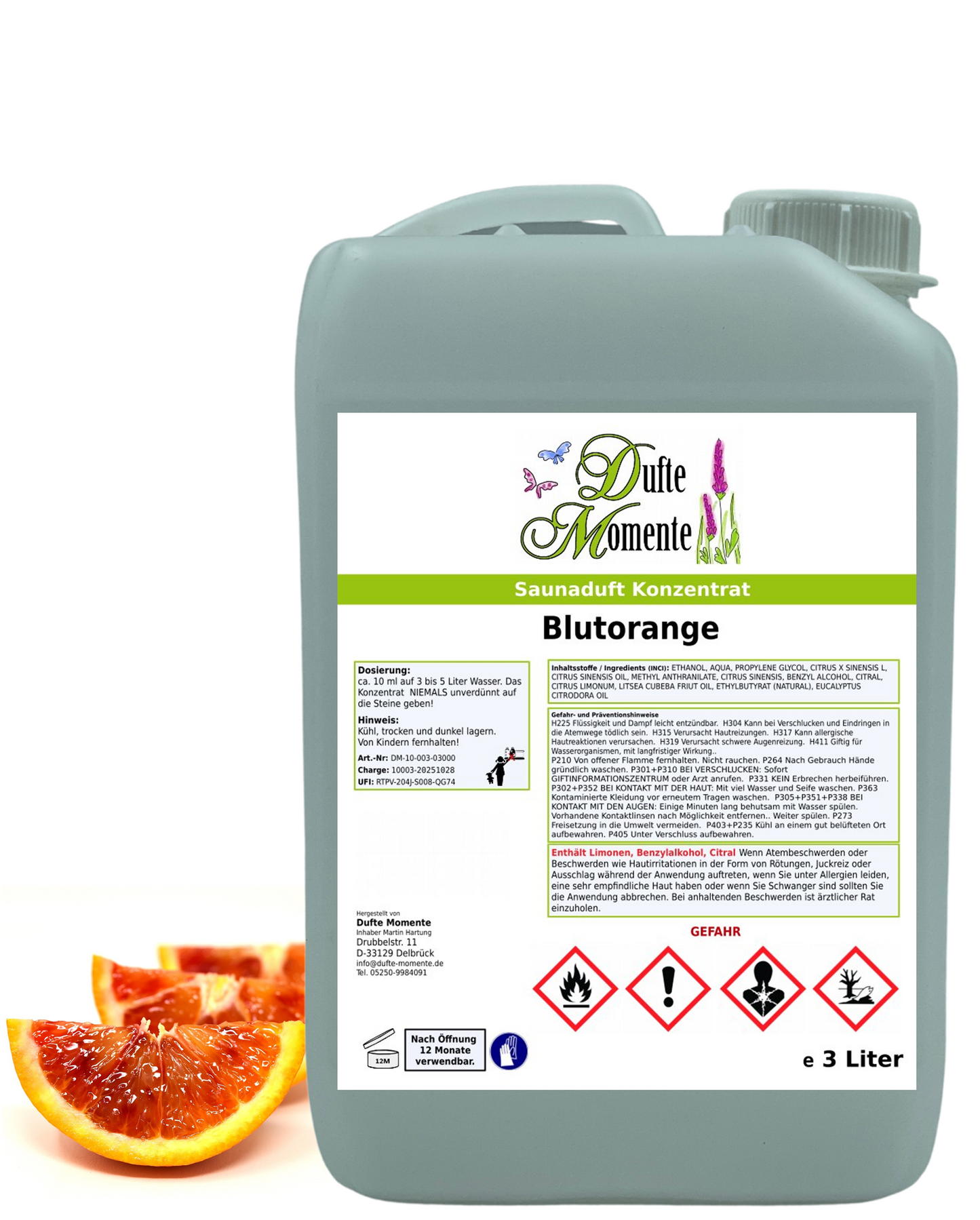 Saunaduft Blutorange in 3 Liter Kanister mit Blutorange