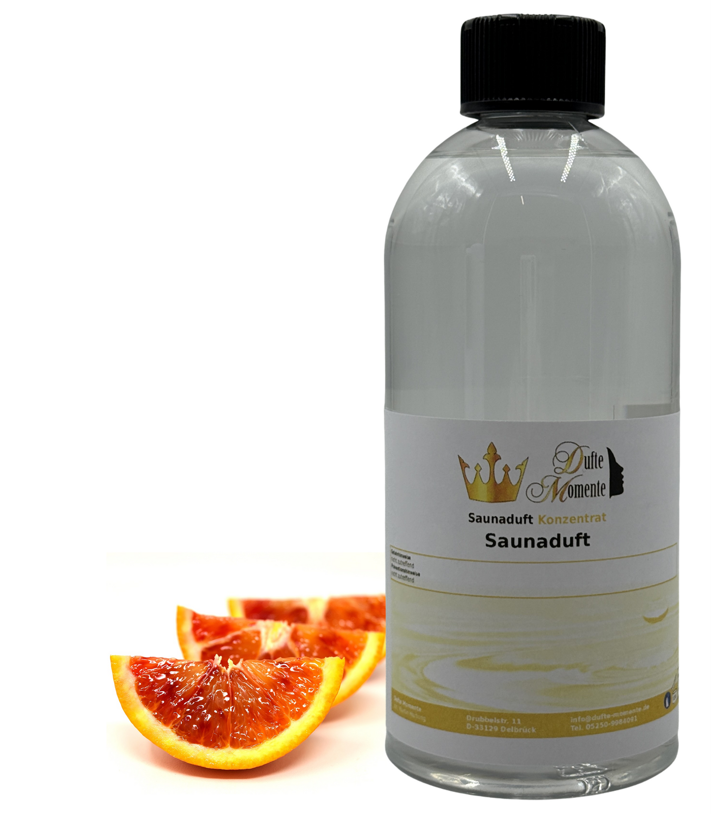 Saunaduft Blutorange in 500ml Flasche mit Blutorange