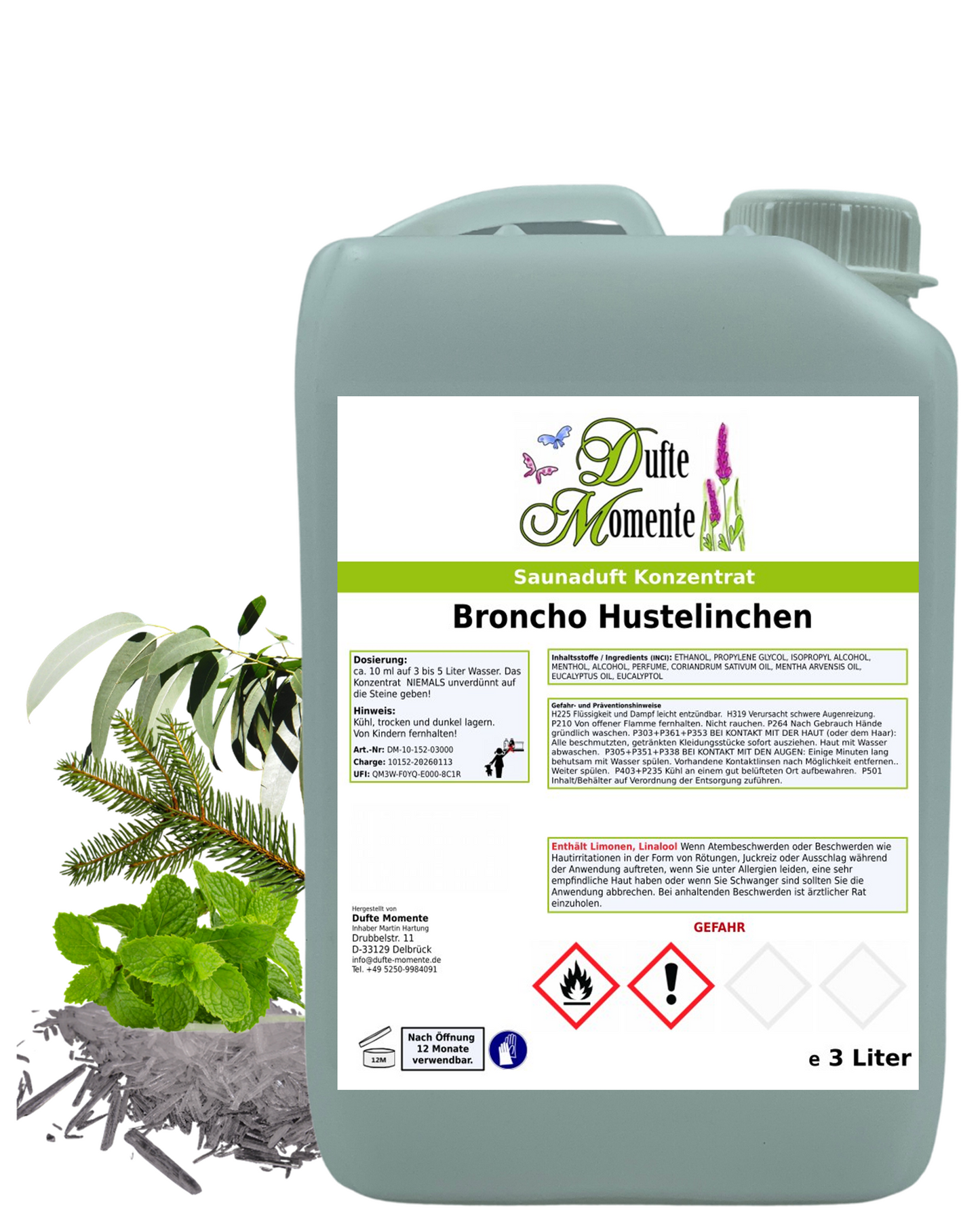 Saunaduft Broncho Hustelinchen in 3 Liter Kanister mit Duftbestandteilen