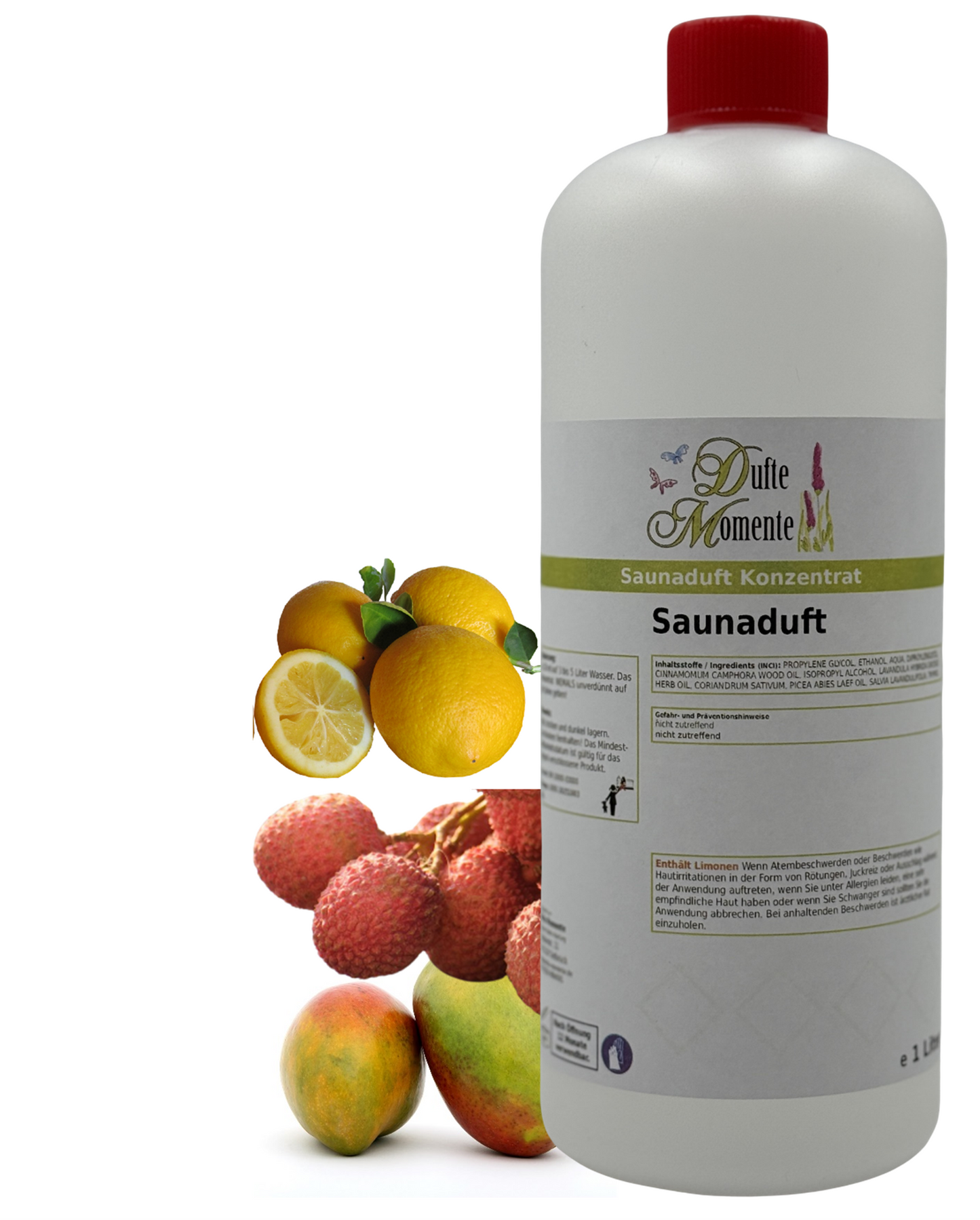 Saunaduft Bum Bum Lemon in 1 Liter Flasche mit Duftbestandteilen