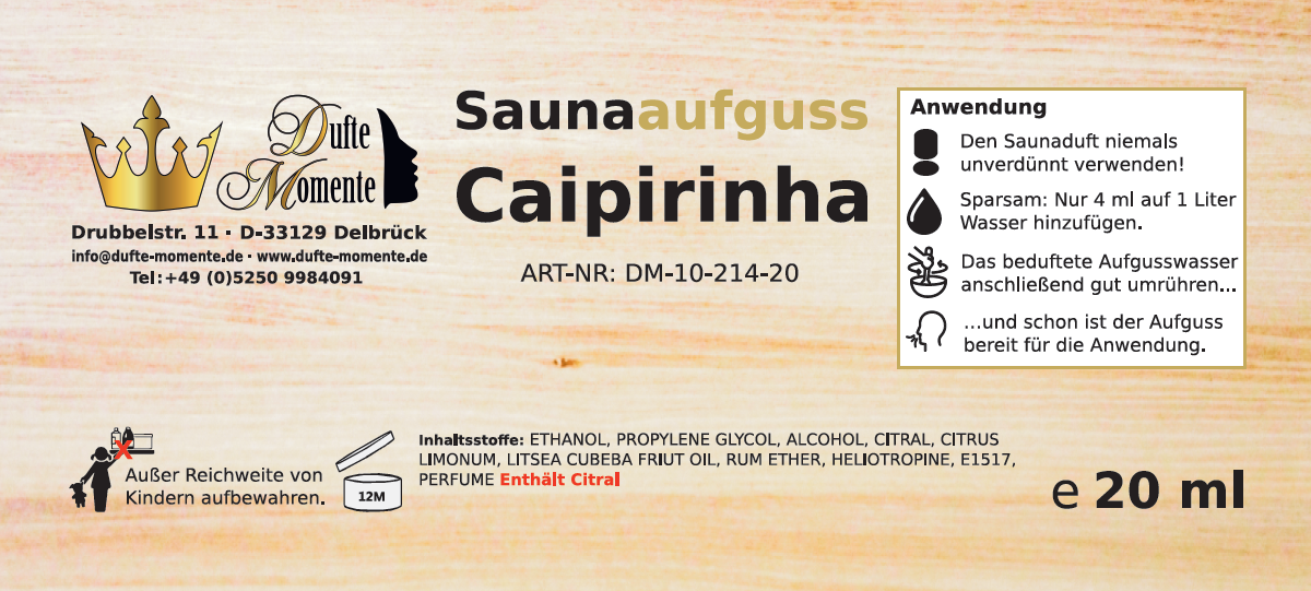 Etikett 20ml Caipirinha