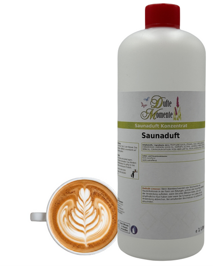 Saunaduft Cappuccino in 1 Liter Flasche mit Duftbestandteilen