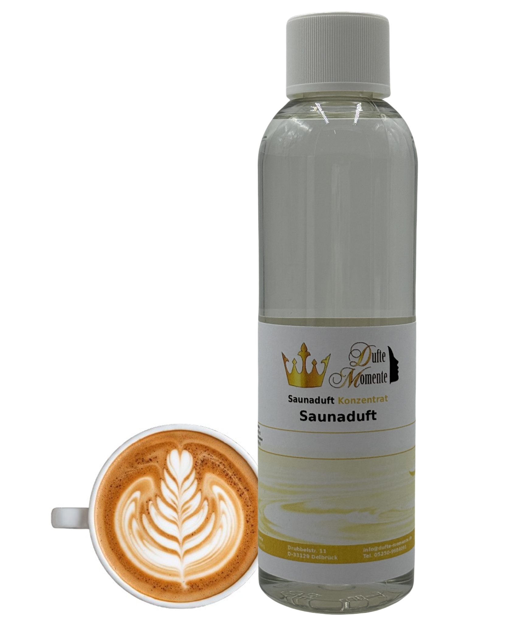Saunaduft Cappuccino in 250ml Flasche mit Duftbestandteilen