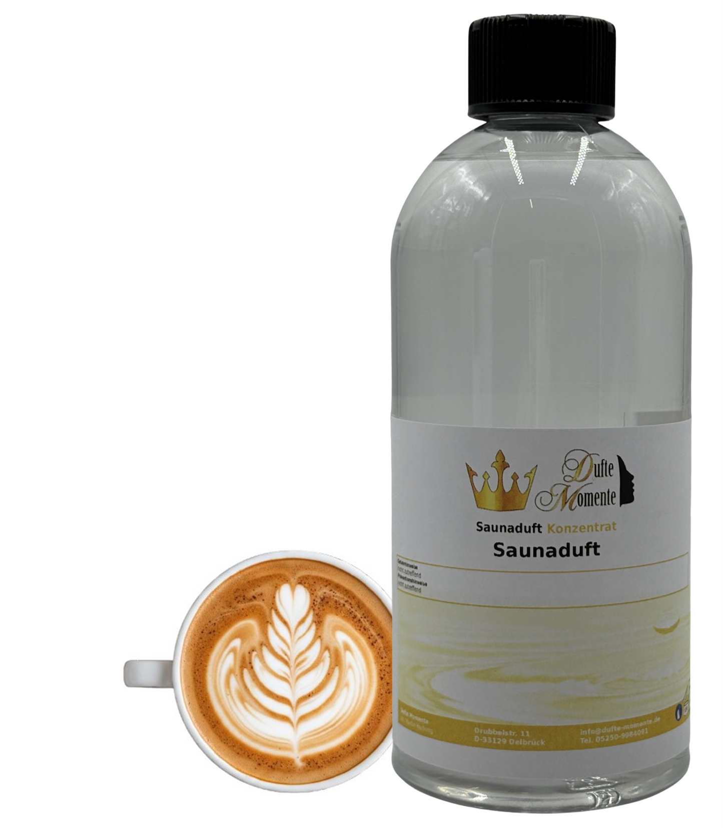 Saunaduft Cappuccino in 500ml Flasche mit Duftbestandteilen