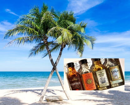 Karibischer Strand und Rumsorten