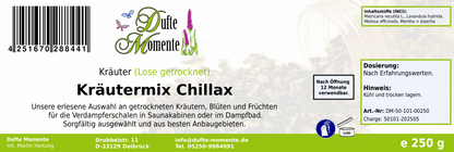 Getrocknete Kräuter Etikett 250g Kräutermix Chillax