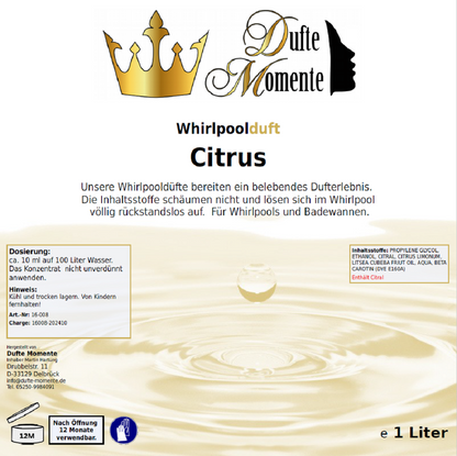 Whirlpoolduft 1 Liter Etikett Citrus