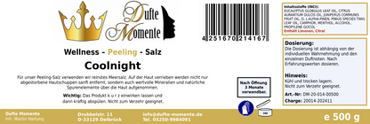 Coolnight (Eukalyptus, Menthol, Minze) - 500g Salz Körperpeeling, mit BIO-Meersalz