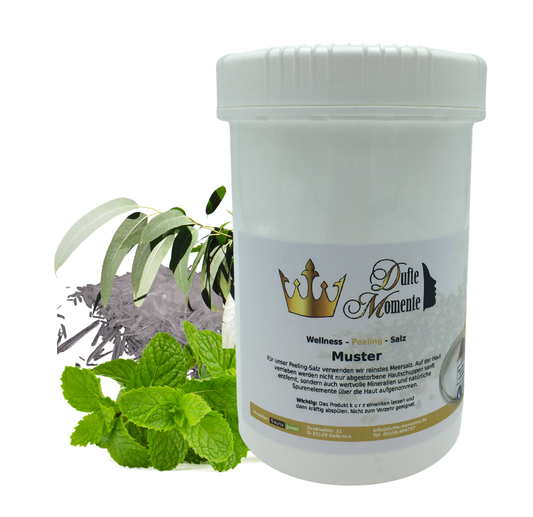 Coolnight (Eukalyptus, Menthol, Minze) - 1 kg Salz Körperpeeling, mit BIO-Meersalz
