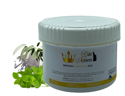 Coolnight (Eukalyptus, Menthol, Minze) - 500g Salz Körperpeeling, mit BIO-Meersalz