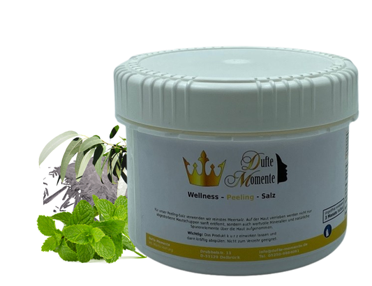 Coolnight (Eukalyptus, Menthol, Minze) - 500g Salz Körperpeeling, mit BIO-Meersalz