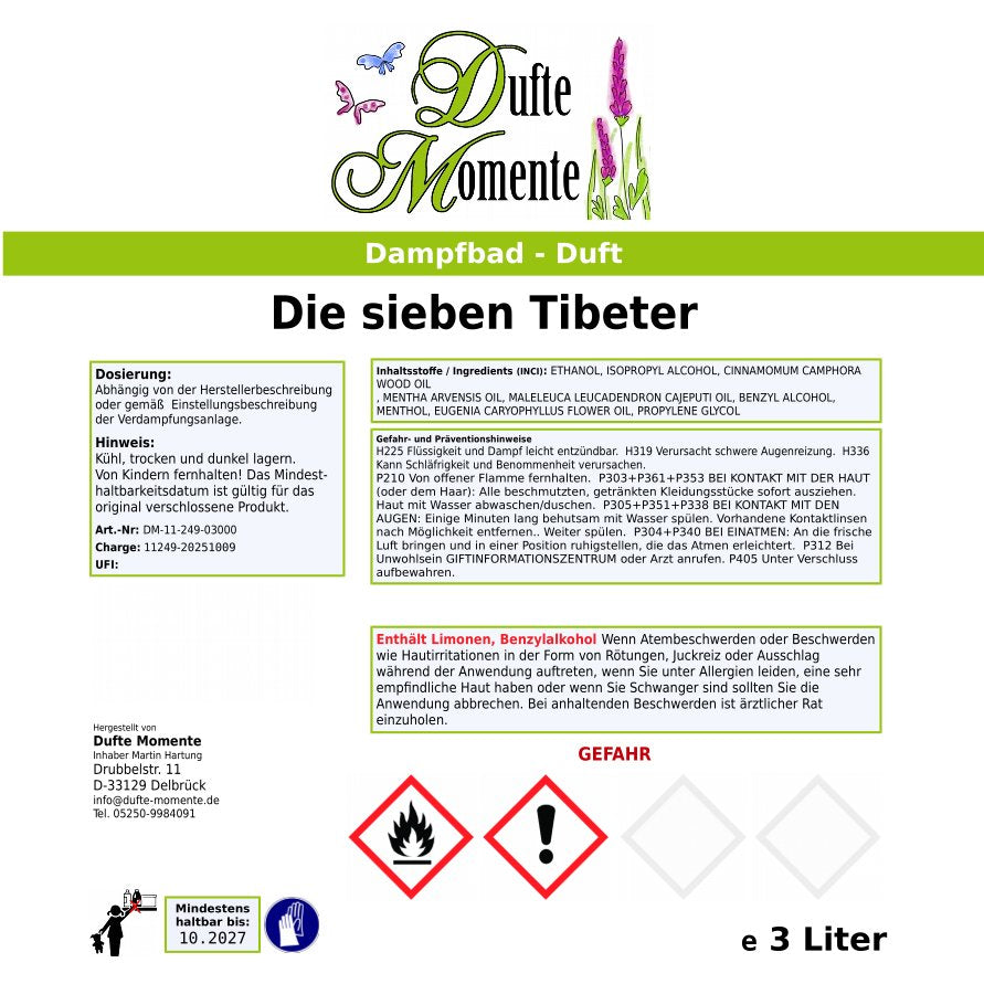 Dampfbad-Konzentrat Etikett