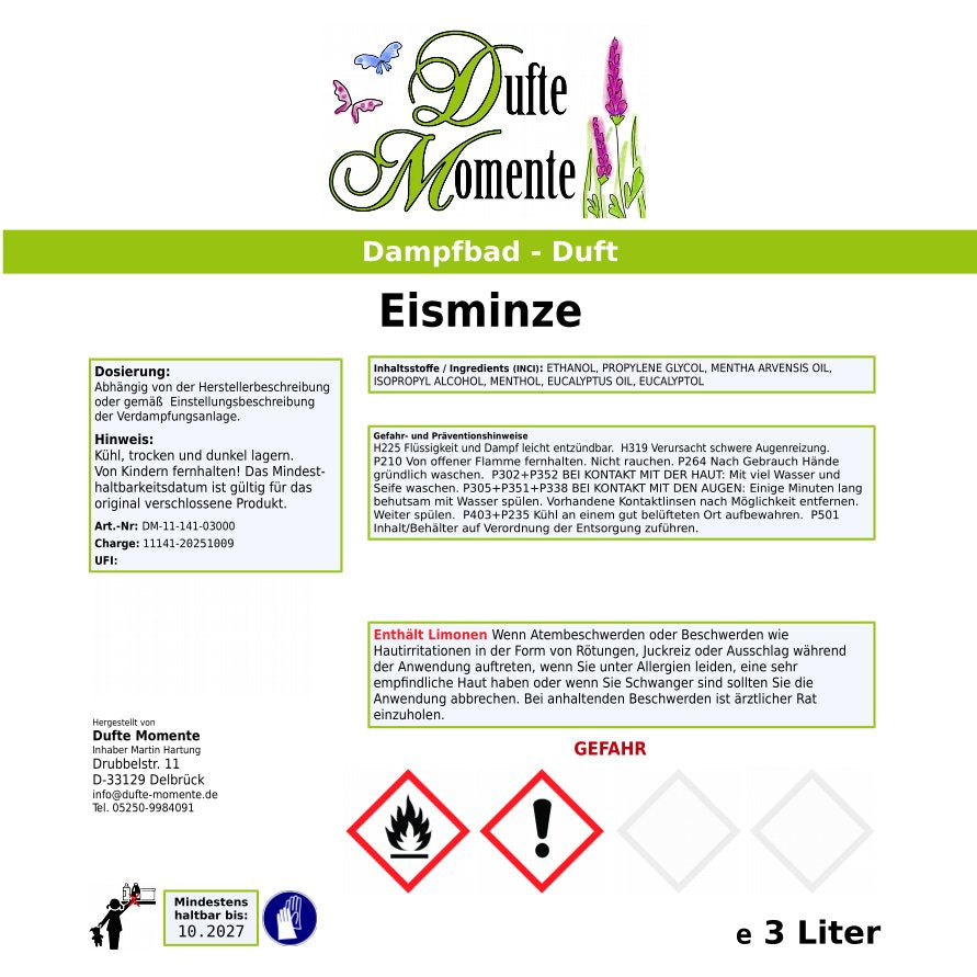 Dampfbad-Konzentrat Etikett